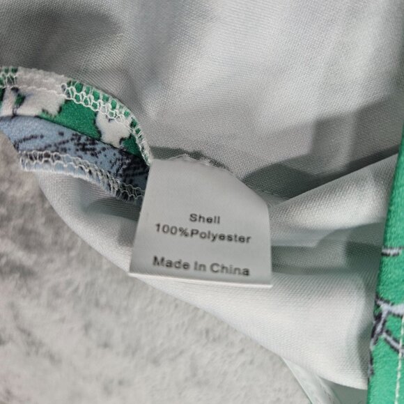 Tuckernuck Top Womens Small Green Floral Botanical Rose Preppy Blouse - Picture 5 of 8